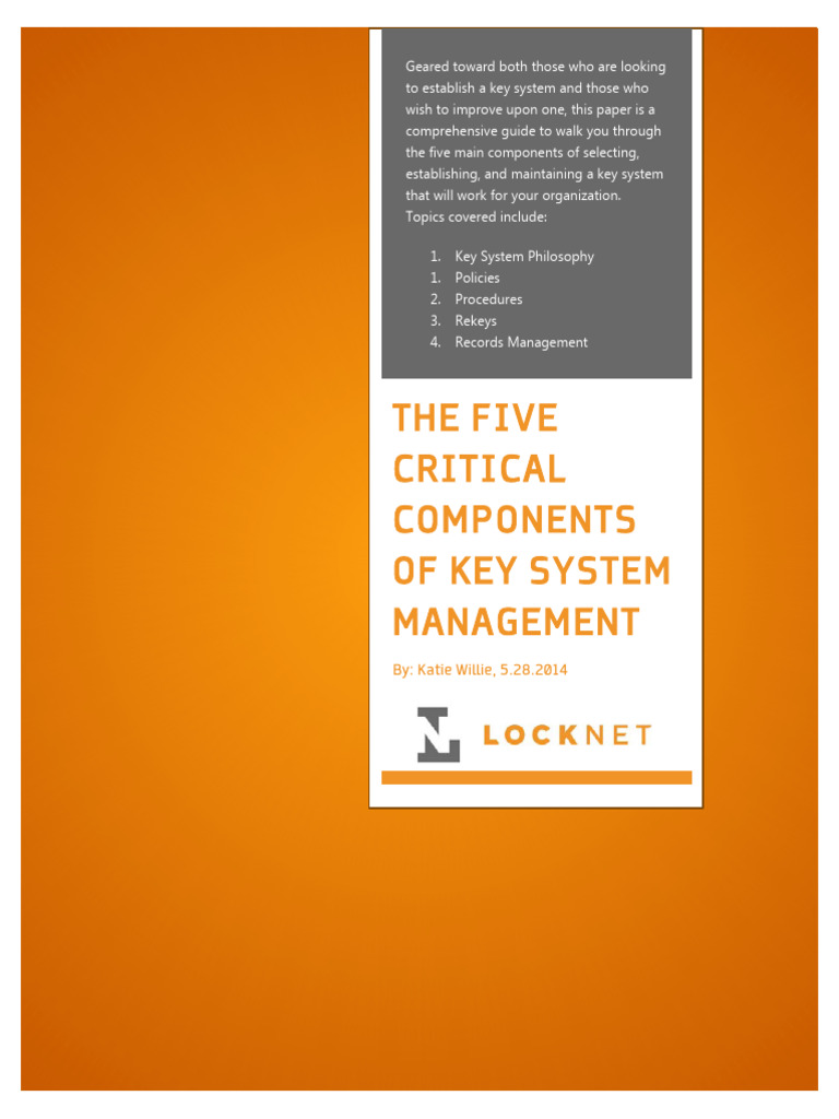 The five critical components of key system management 5 28 14