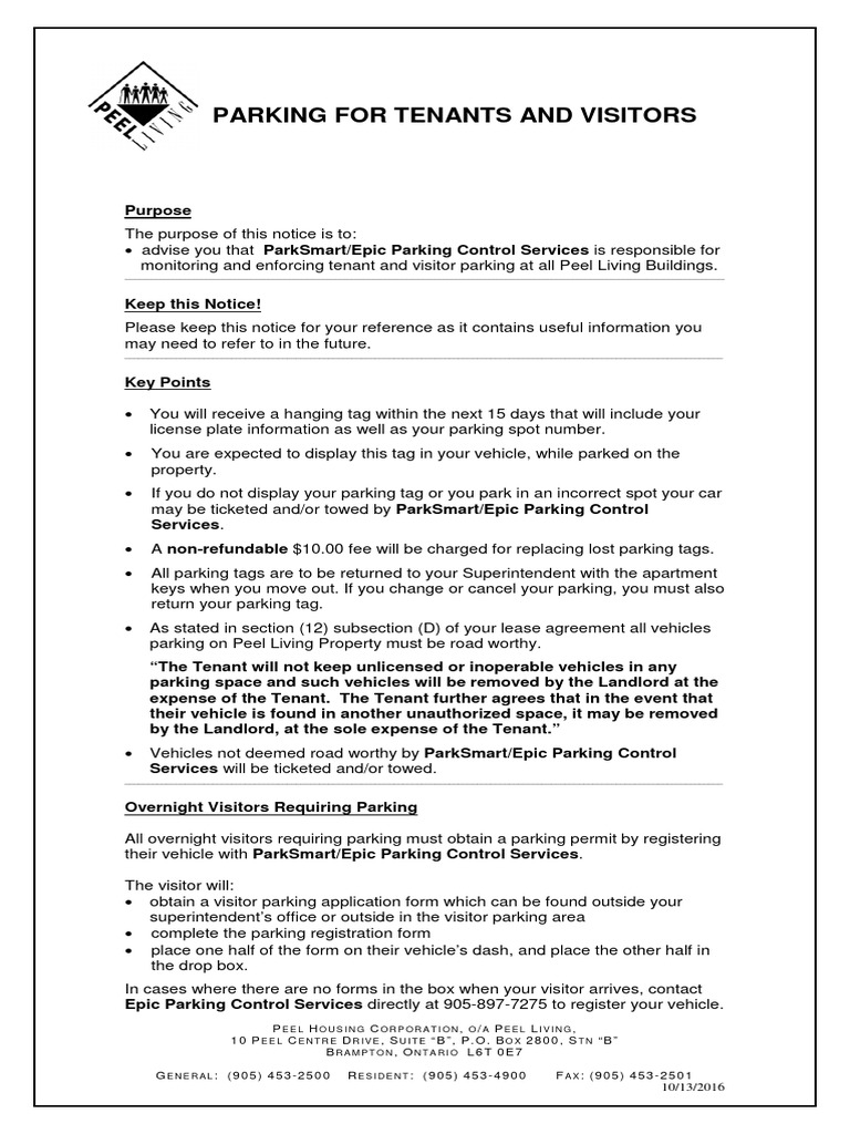 property management letter to tenants about parking