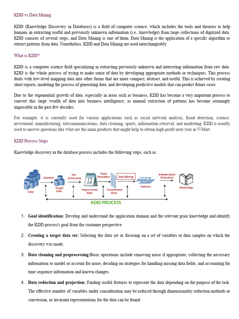 KDD vs Data Mining Explained | PDF | Data Mining | Cluster Analysis