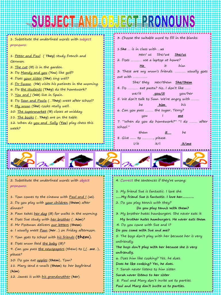 Pronoun Usage and Correction Exercises | PDF