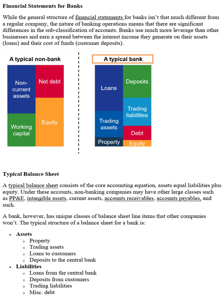 Understanding Bank Financial Statements | PDF | Banks | Balance Sheet