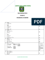 MATHEMATICS Form 3 Marking Scheme - 050300