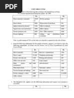 Cost Sheet Sums