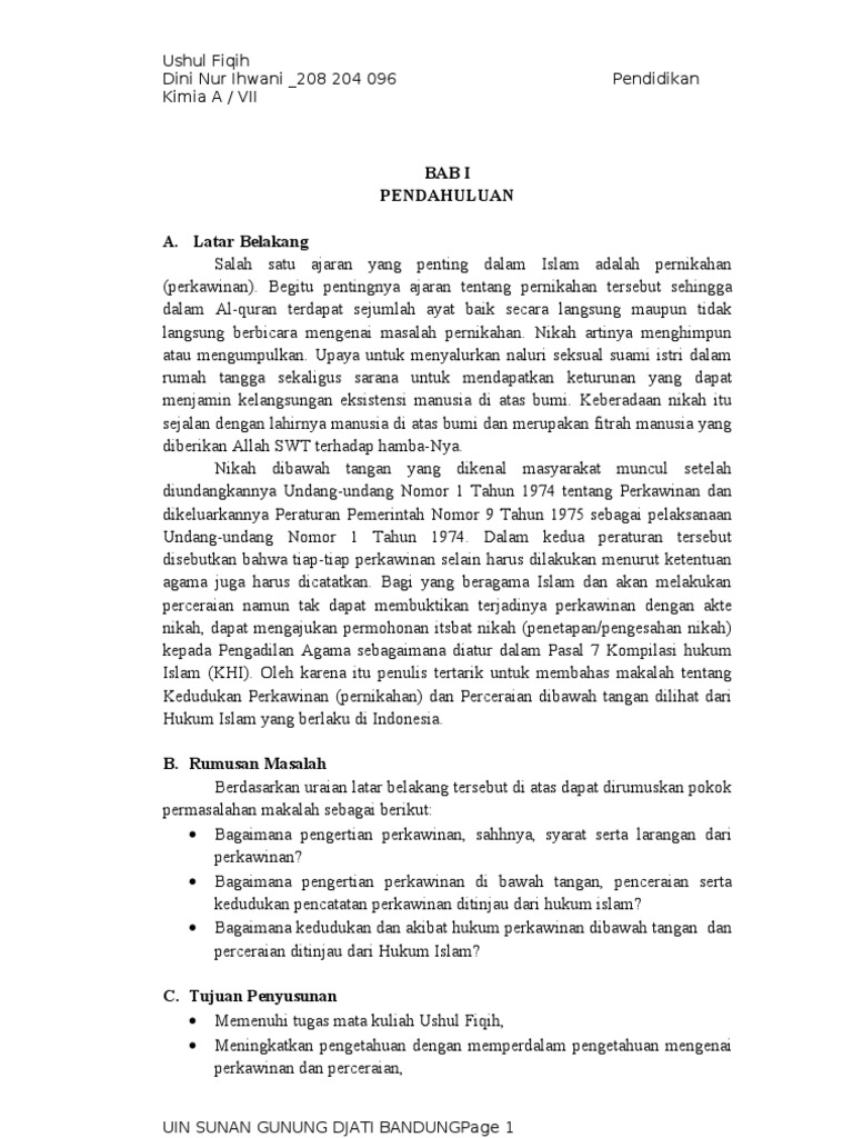 Makalah Ushul Fiqh Kawin Cerai