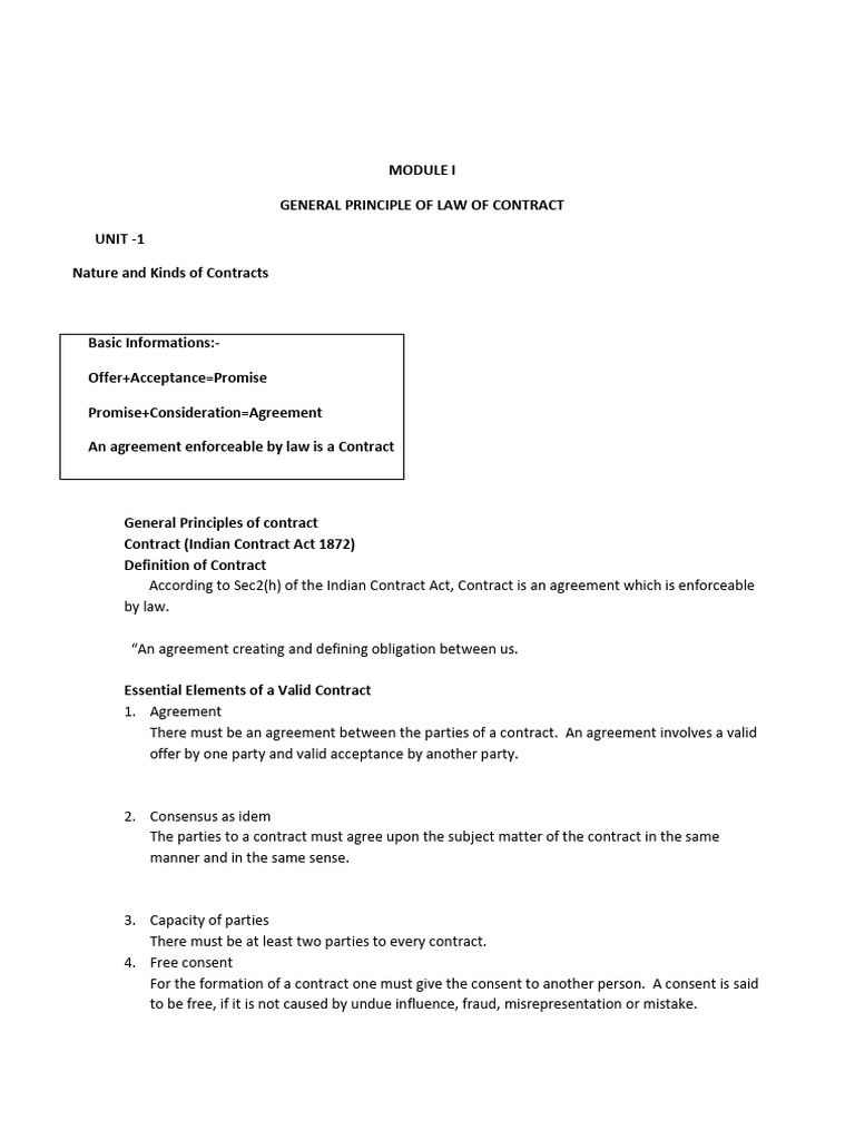 Principles of Contract Law Explained | PDF | Damages | Consideration