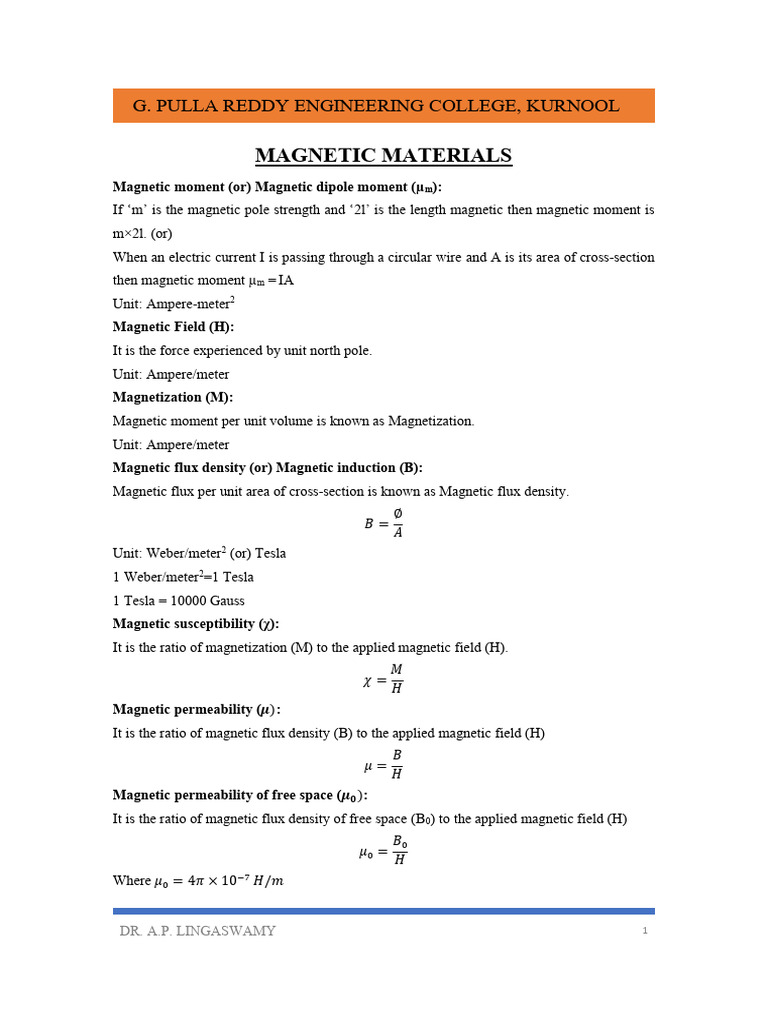 Understanding Magnetic Materials Concepts | PDF | Magnetic Field ...