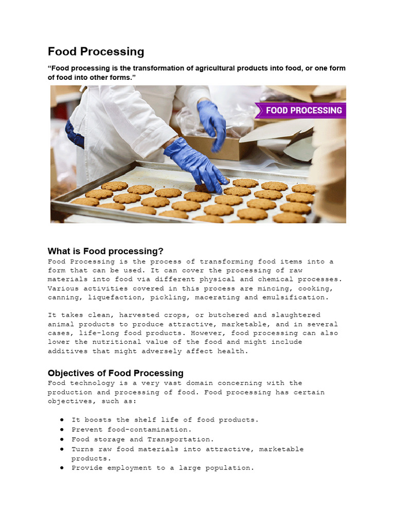 Overview Of Food Processing Methods Pdf Food Preservation Food 