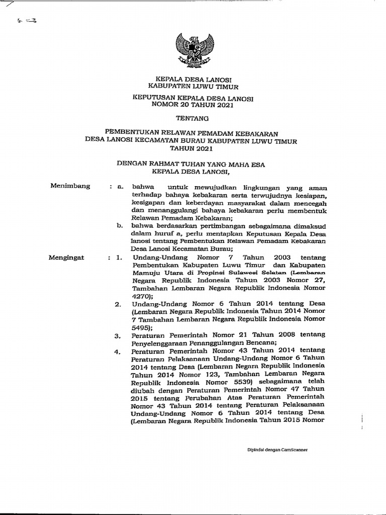 Sk Nomor 20 Tahun 2021 Pdf