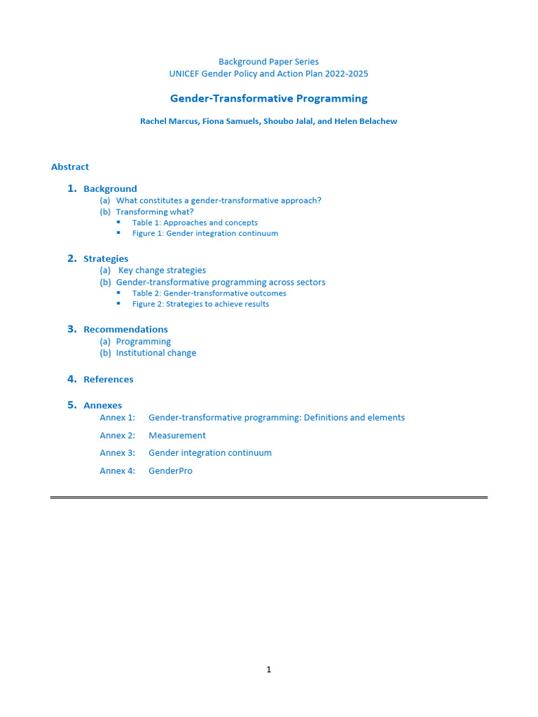 Gender-Transformative Programming Overview | PDF | Gender | Gender Studies