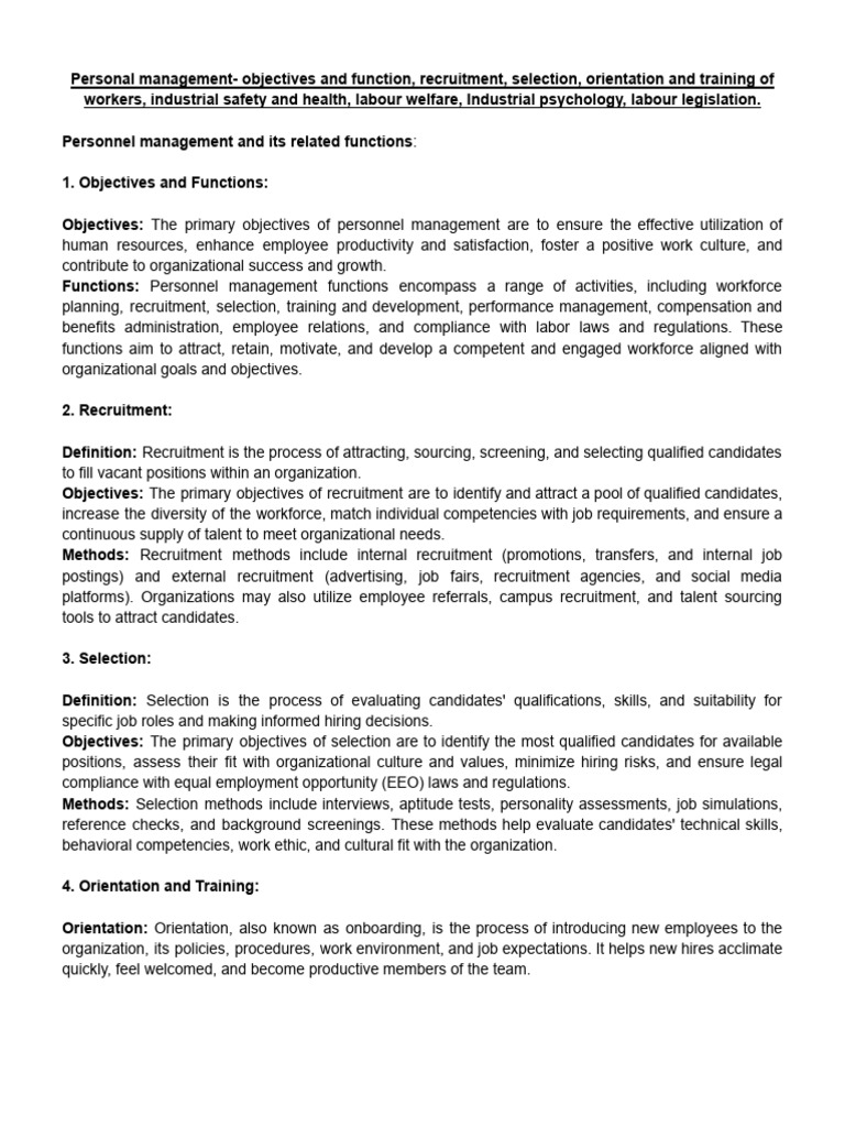 Personal management pdf industrial and organizational psychology