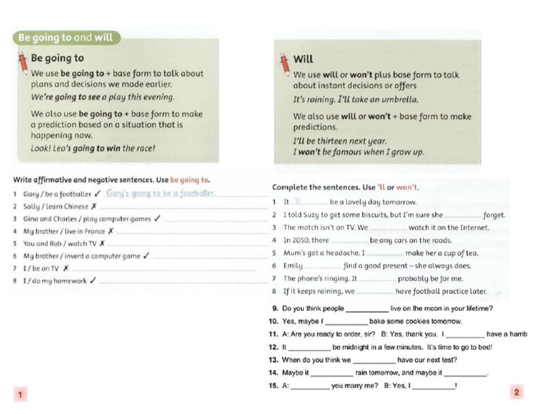 Will Vs Going To Pdf