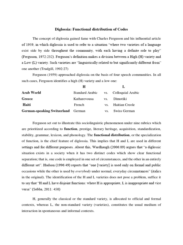 Diglossia vs. Bilingualism Explained | PDF | Multilingualism | Linguistics