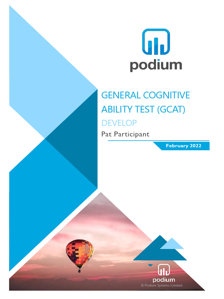 GCAT Assessment Report for Pat | PDF | Reason | Cognition