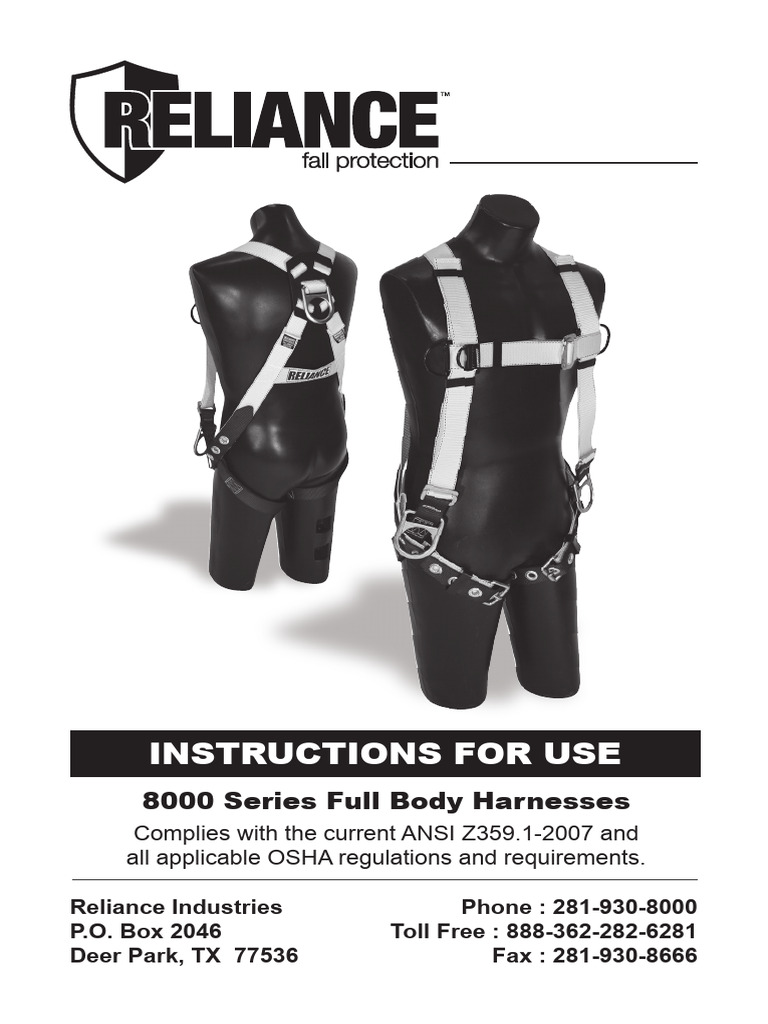 8000 Series Full Body Harness Guide | PDF | Corrosion