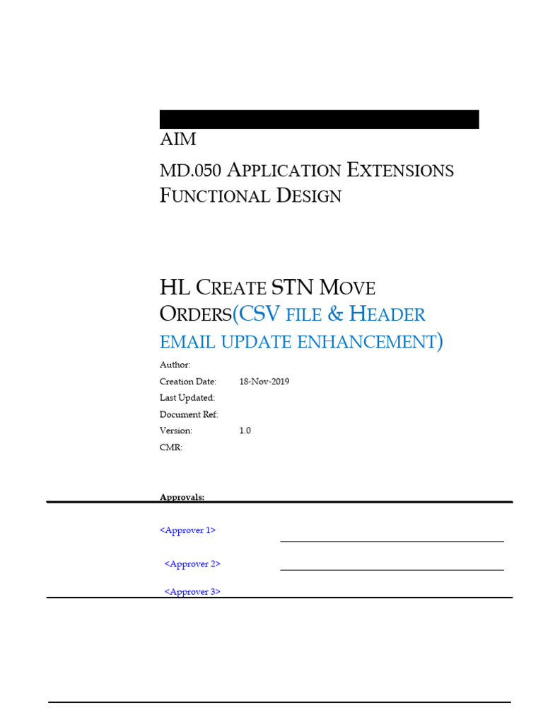 Md50 - HL Create STN Move Order Changes - Chg0505574 | PDF | Computing ...