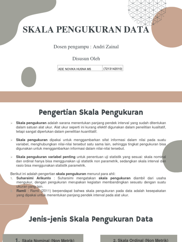 Jenis dan Contoh Skala Pengukuran Data | PDF