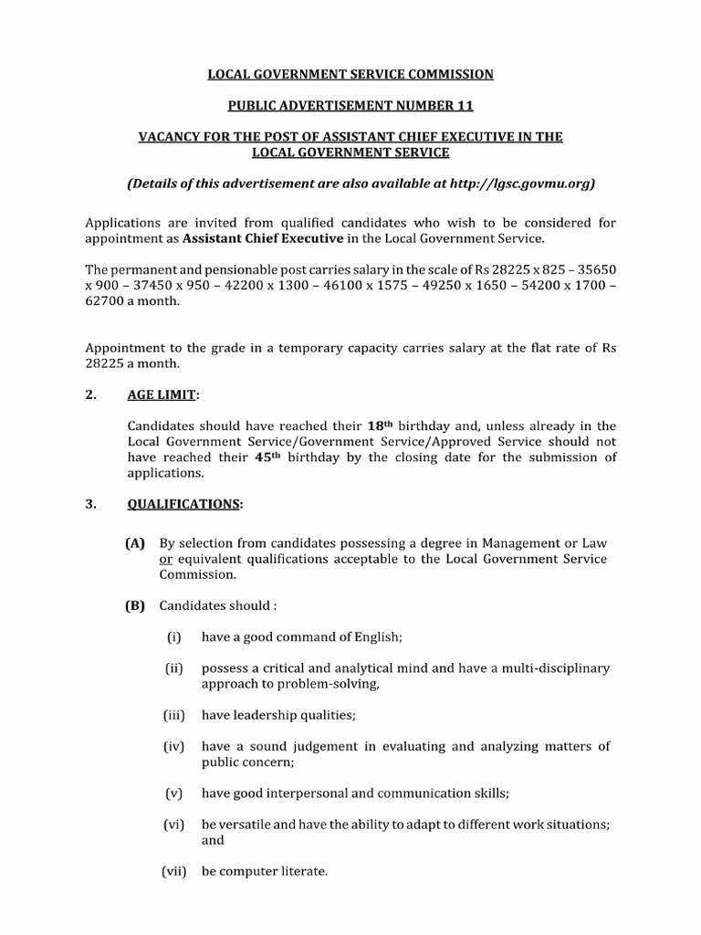 Assistant Chief Executive Public | PDF | Business | Finance & Money ...