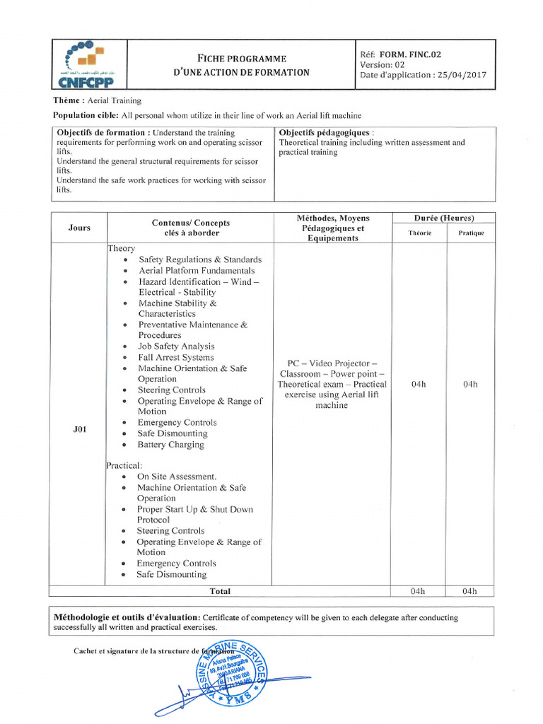 CNFCPP Program Aerial Lift Training PDF