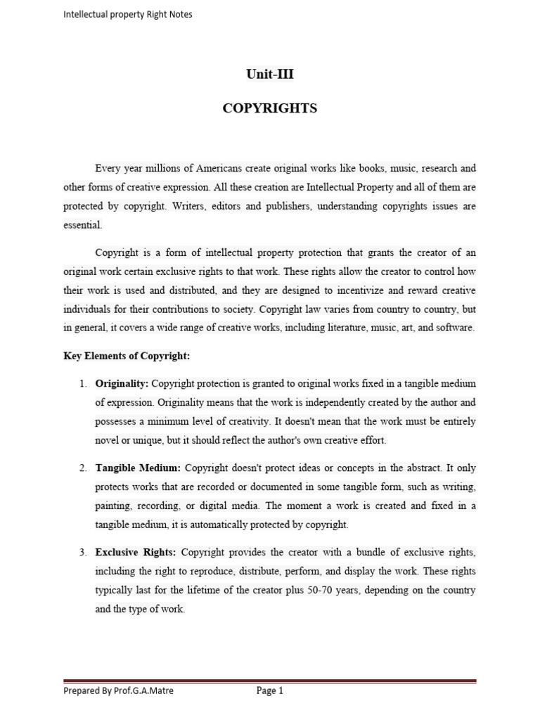 3 Ipr Notes by Gam - Copyright | PDF | Copyright | Author