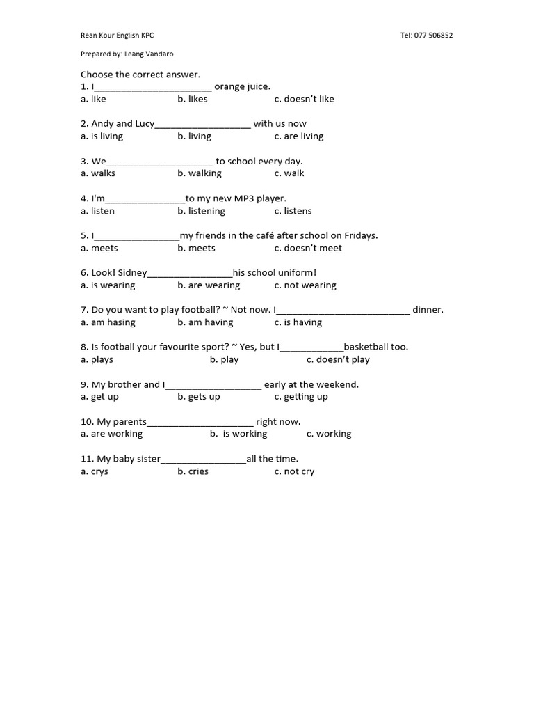 Choose The Correct Answer | PDF | Language Arts & Discipline | Self ...