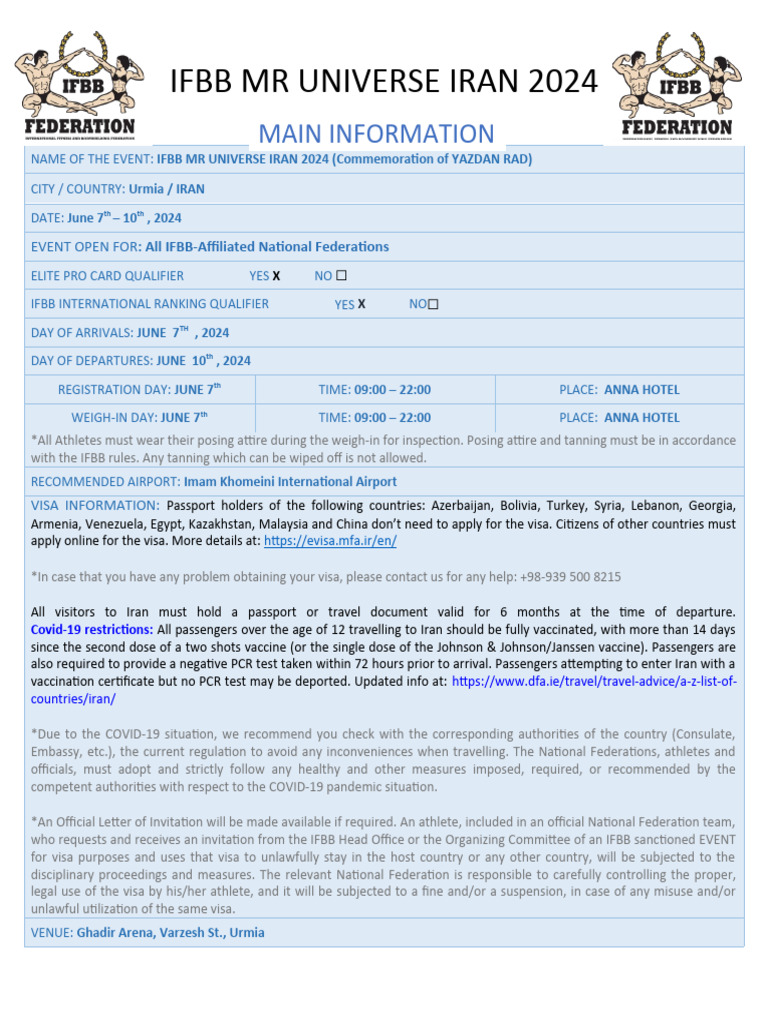 Main InformationMr Universe 2024 PDF Travel Visa Visa Inc.