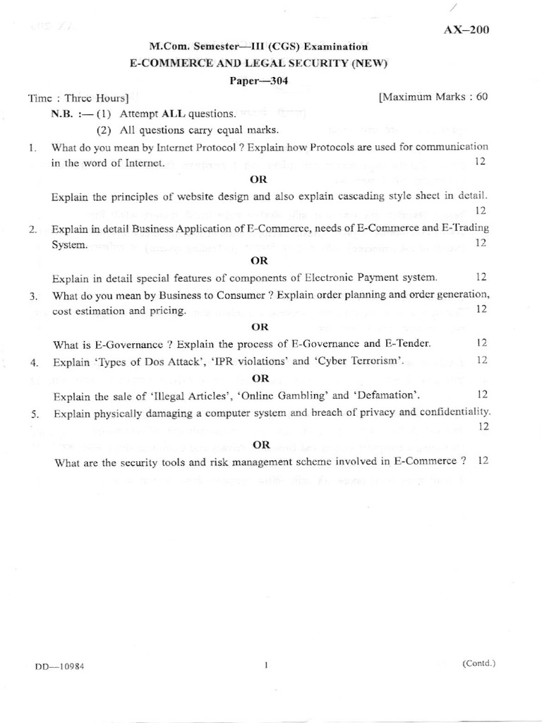 E-Commerce Legal Security Overview | PDF | E Commerce | Computer Security