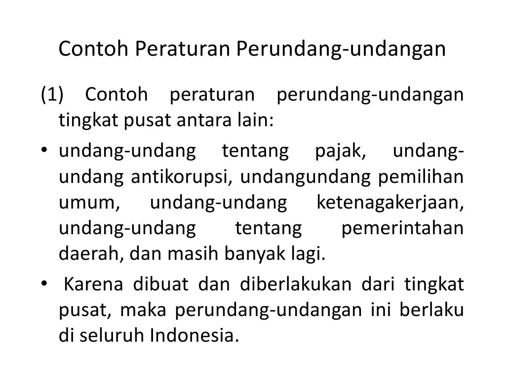 Contoh Peraturan Perundang Undangan