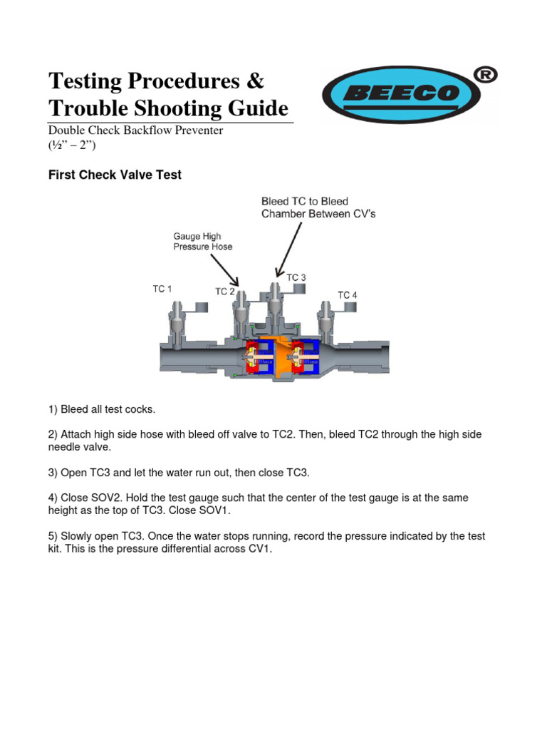 Backflow Preventer Testing Guide | PDF | Valve | Mechanical Engineering