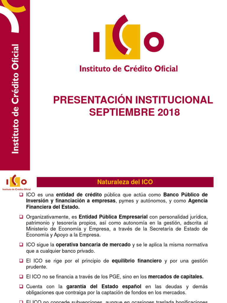 ICO: Financiación y Apoyo Empresarial | PDF | Economias | Business