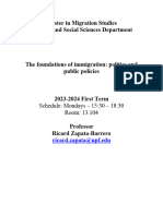 Notes - The Foundations of Immigration Politics and Public Policies