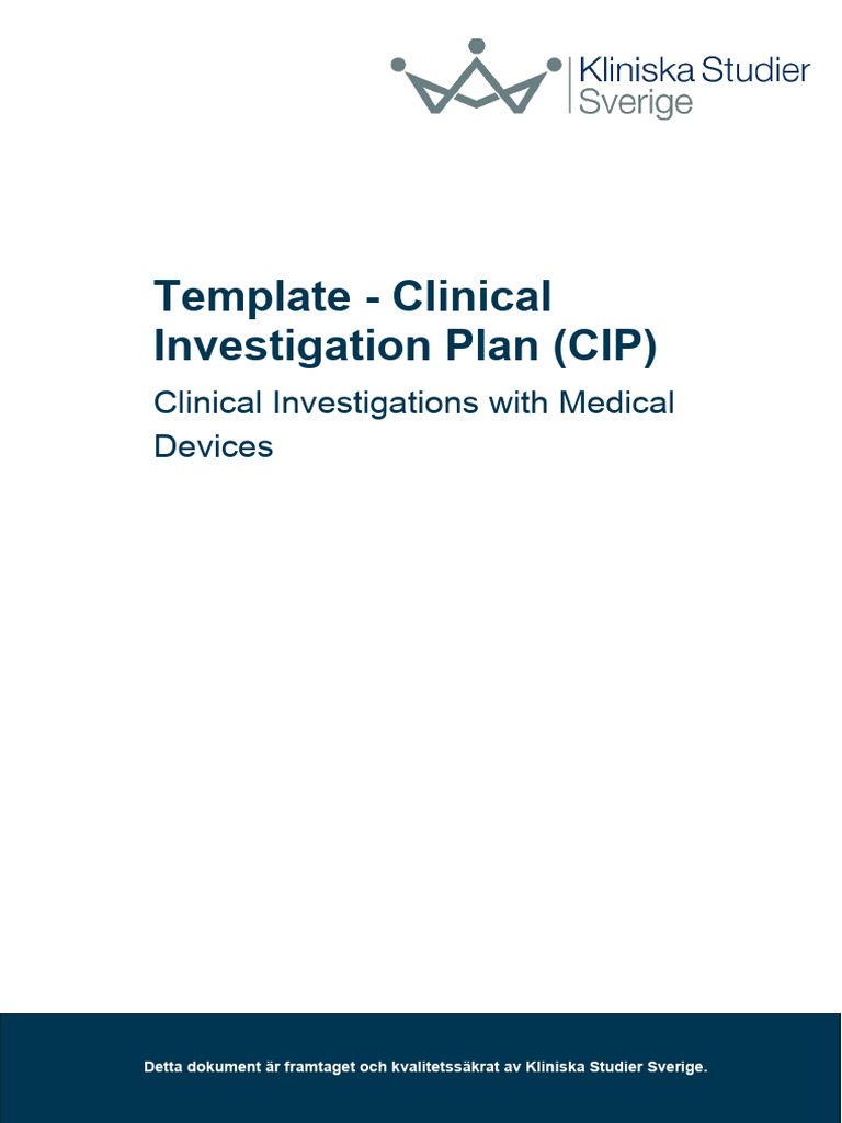 Clinical Investigation Plan, CIP | PDF | Risk | Hypothesis