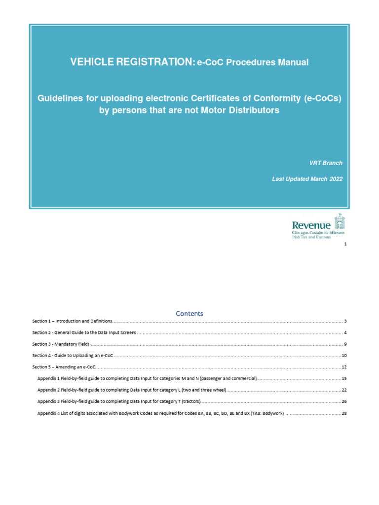 Ecoc Procedures Manual Pdf Trailer Vehicle Vehicle Technology