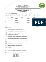 Evaluation Tool For Periodic Test 2nd Quarter Periodical Test S.Y.: 2022-2023