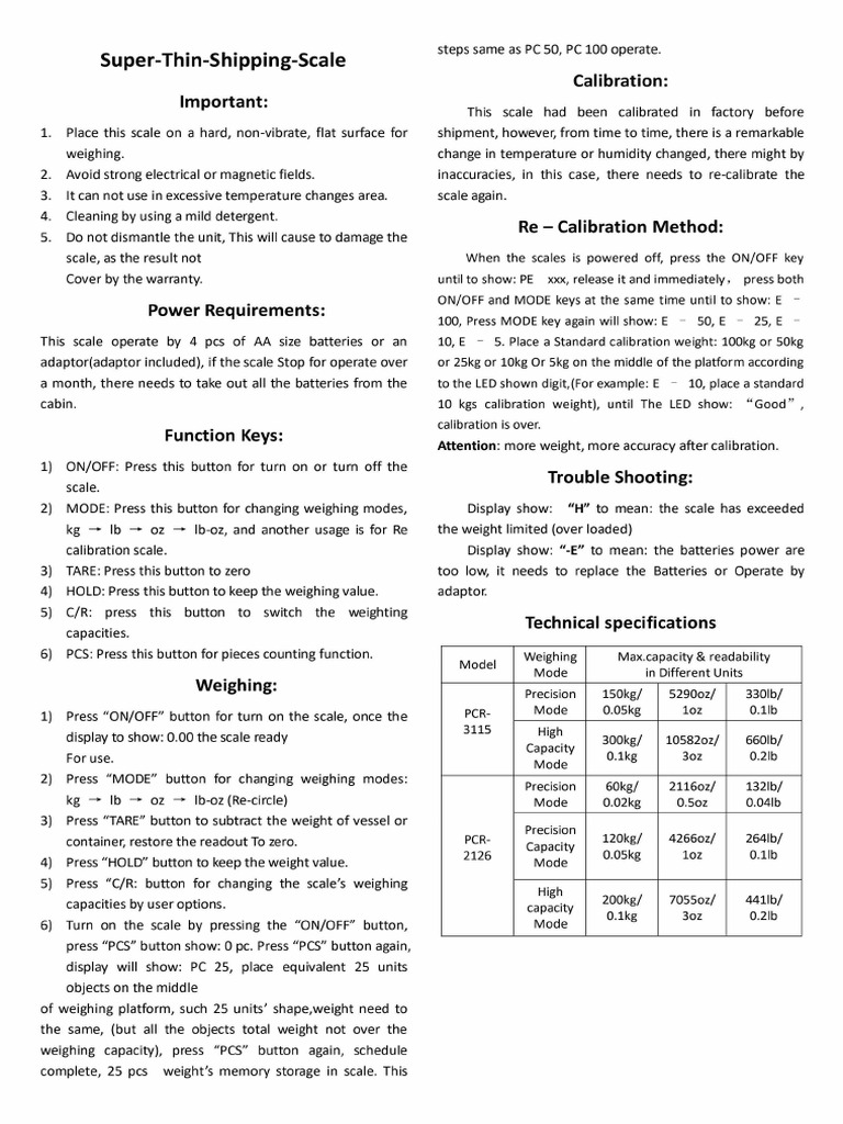 Weighing Scale | PDF
