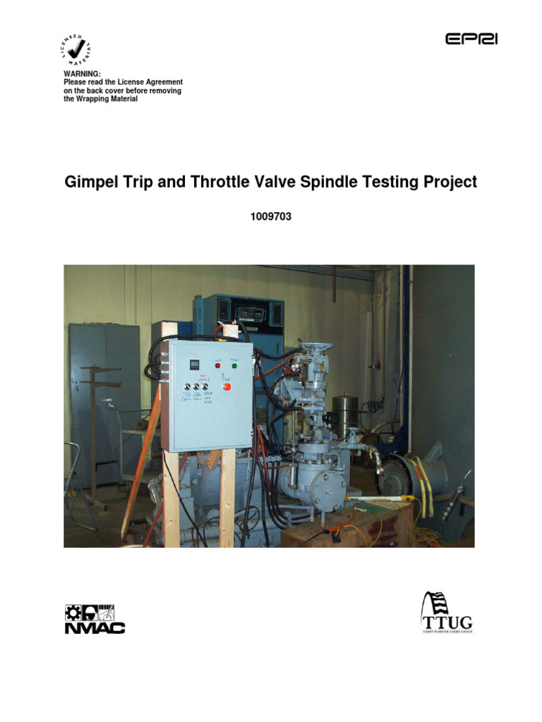 NMAC Gimpel Trip and Throttle Valve Spindle Testing Project PDF