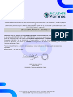 Declaração de Cursando: Renata Cruz Fontes Estudos Linguísticos E Literários 720 Horas 14/03/2023 14/03/2025