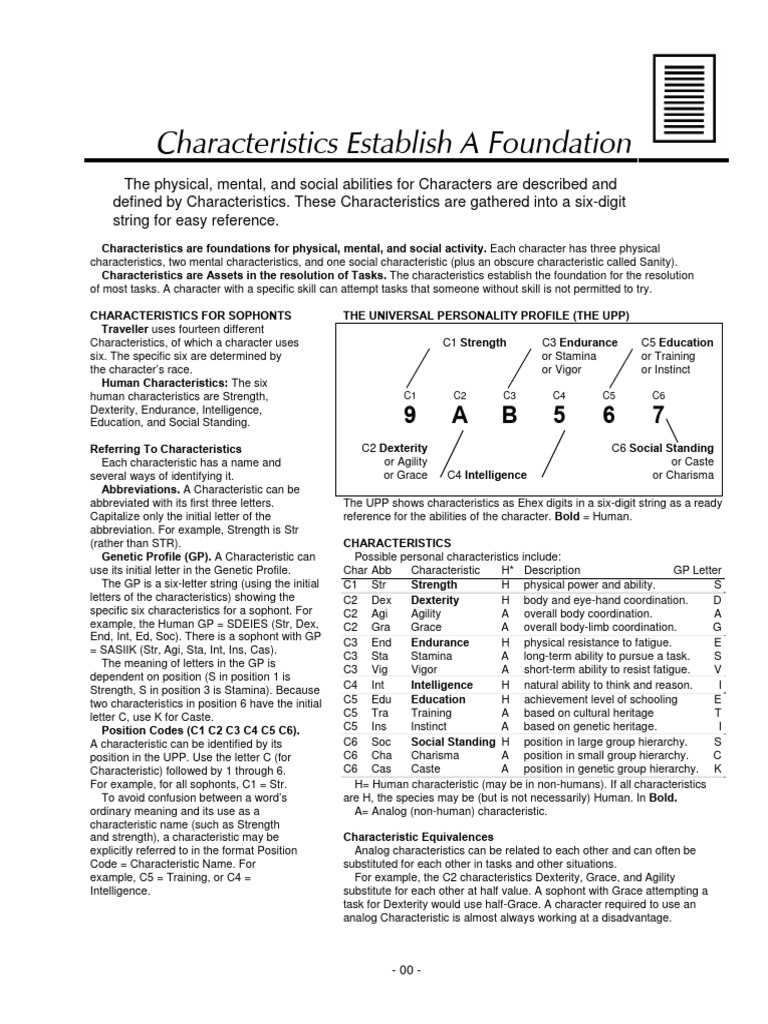 Traveller 5th Edition 03 Chargen Characteristics Pdf Intelligence