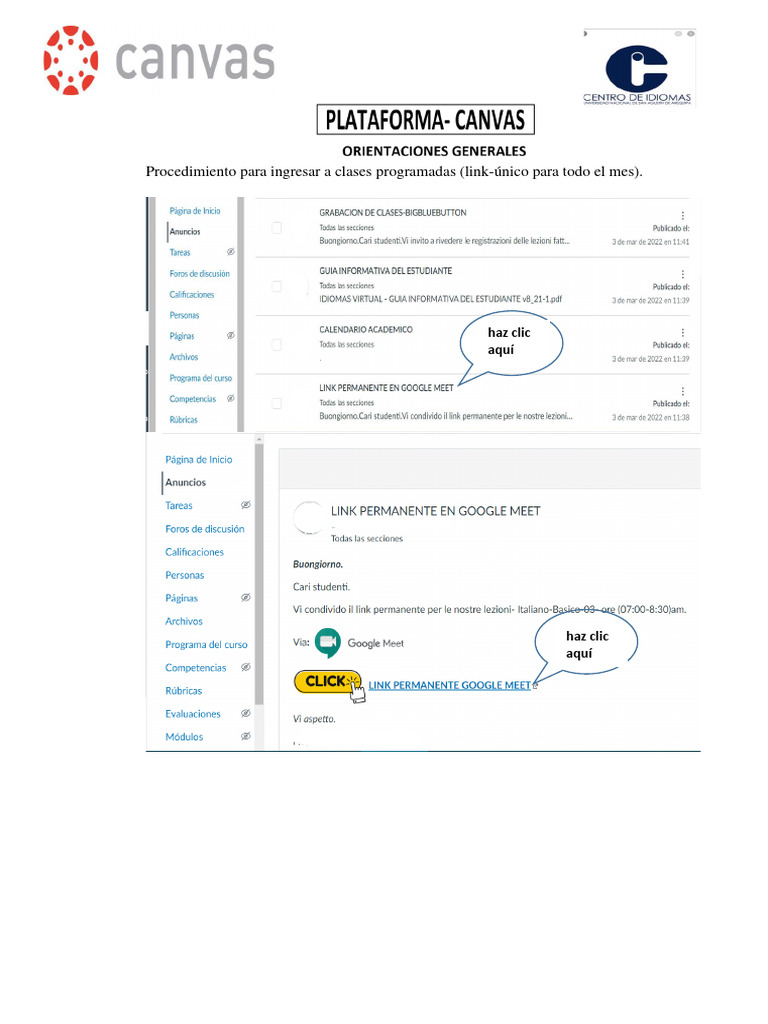 Canvas-Orientaciones Generales | PDF | Informática