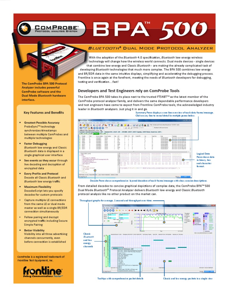 Bluetooth® Dual Mode Protocol Analyzer | PDF | Bluetooth | Computer ...
