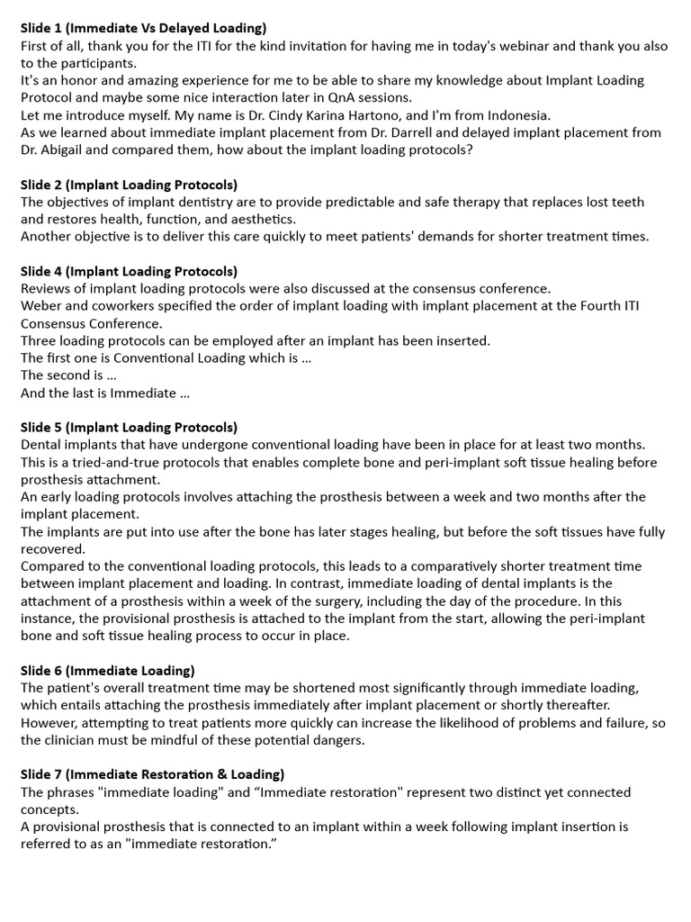 Immediate Vs Conventional Loading | Download Free PDF | Dental Implant ...