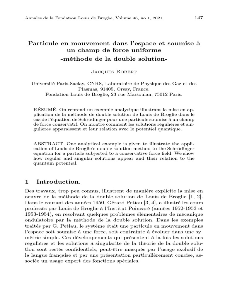 Application de la double solution quantique | PDF | Équation de ...