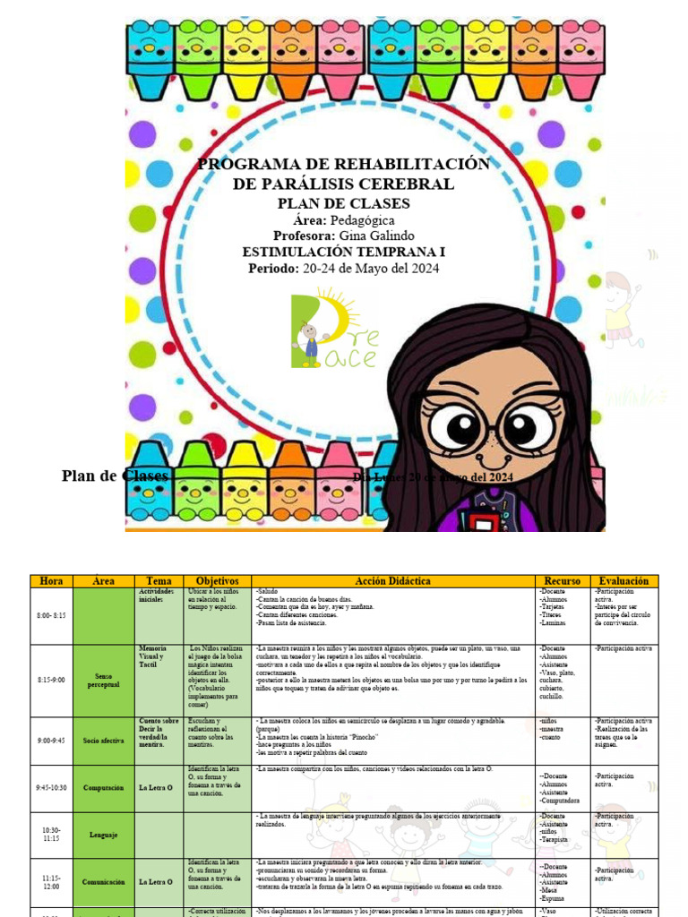 Semana Del 20 Al 24 de Mayo 2024 Estimulacion Temprana | PDF