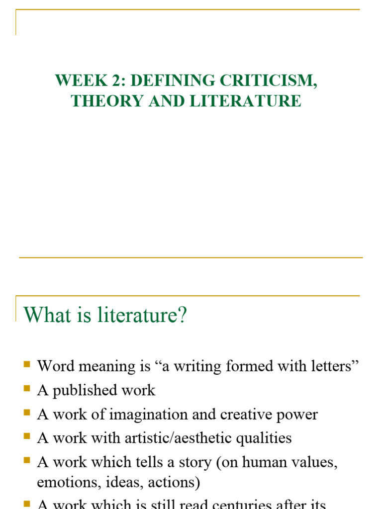 Understanding Literary Criticism and Theory | PDF | Literary Theory ...