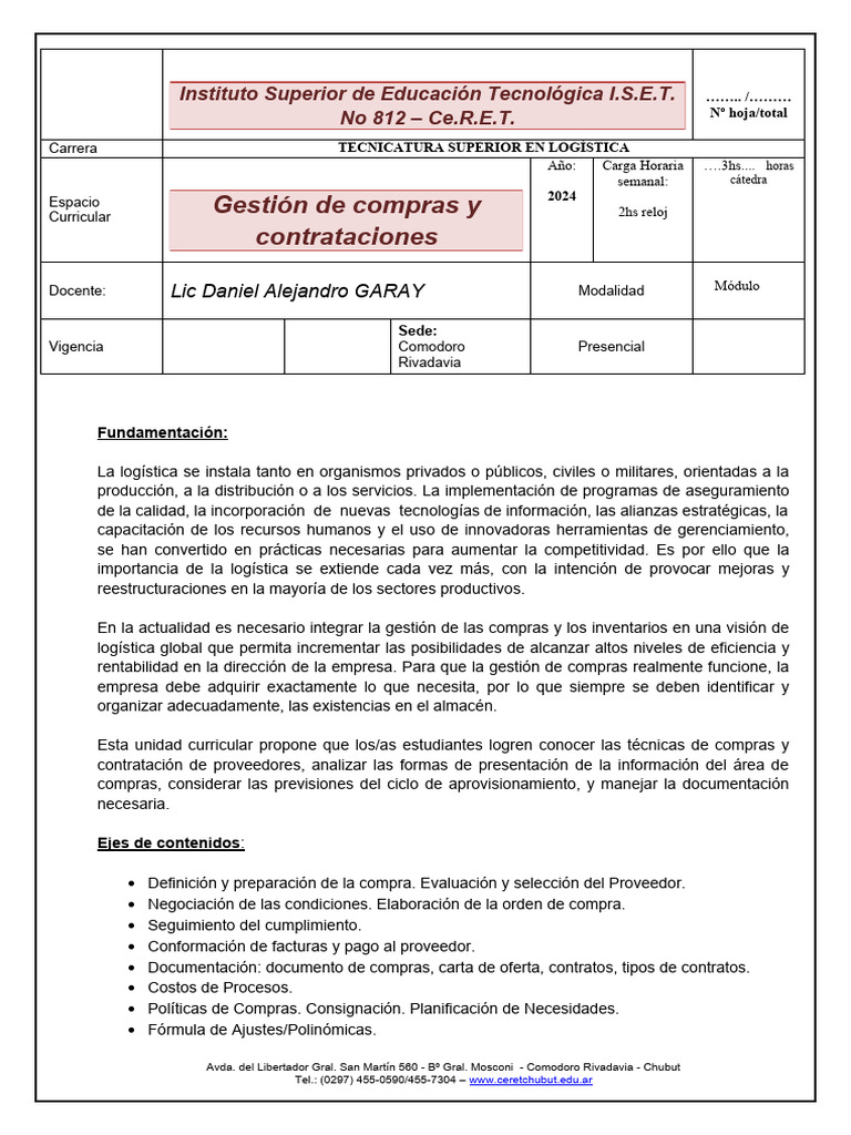 Proyecto Gestión de Compras y Contrataciones 1 | PDF | Logística | Business