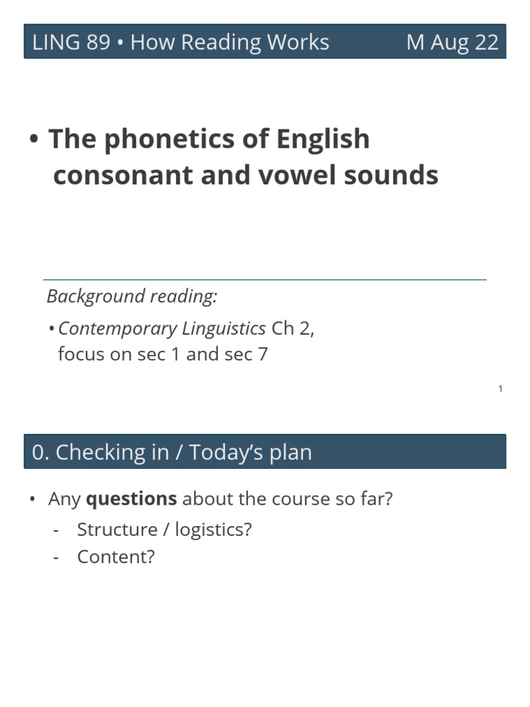 Phonetics of American English Sounds | PDF | Vowel | Consonant