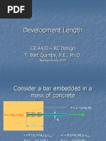 Development Length: CE A433 - RC Design T. Bart Quimby, P.E., PH.D