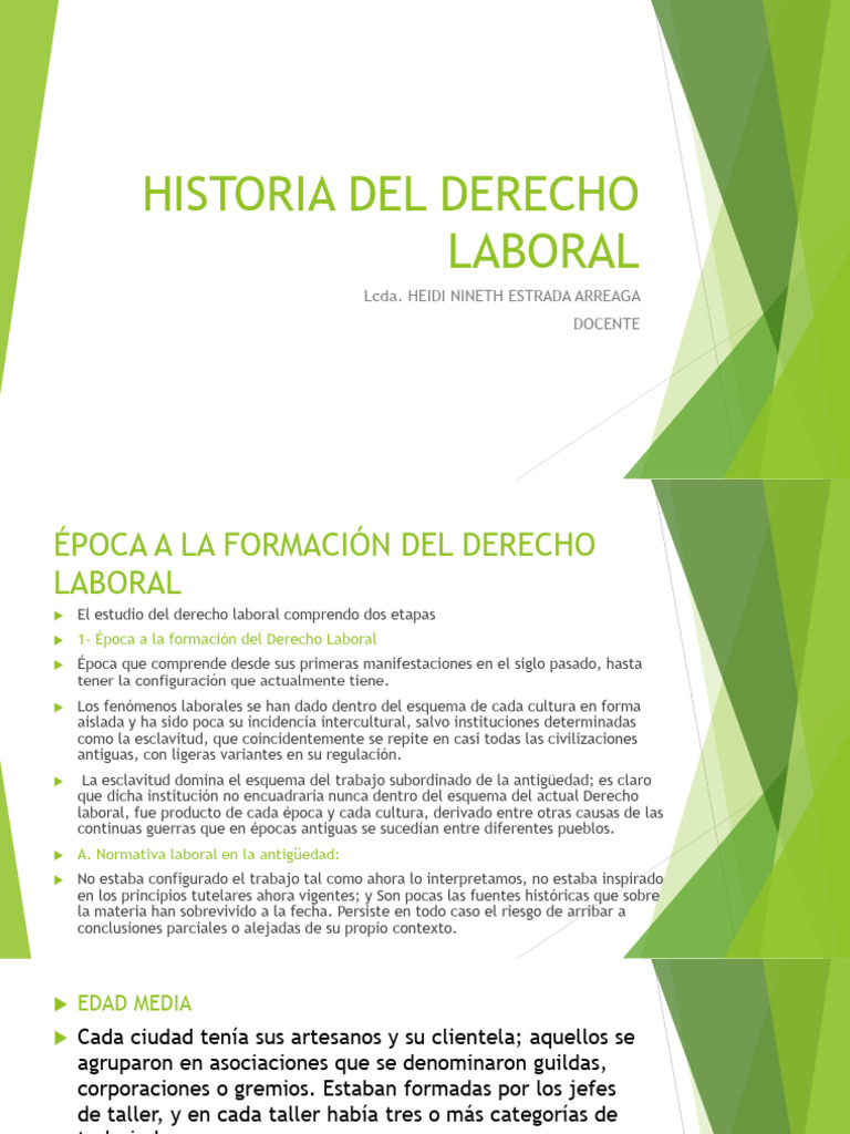 Evolución del Derecho Laboral en Historia | PDF | Derecho laboral