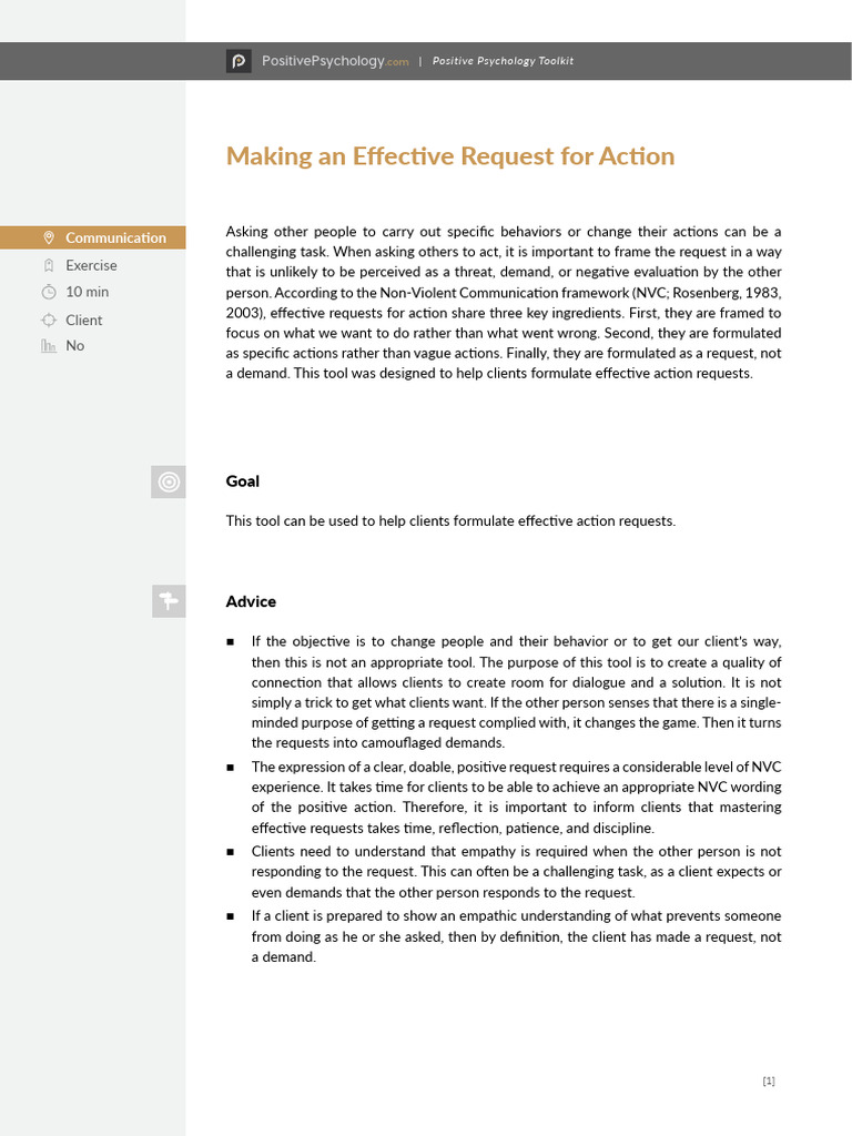 Effective Action Request Strategies | PDF | Communication | Human ...