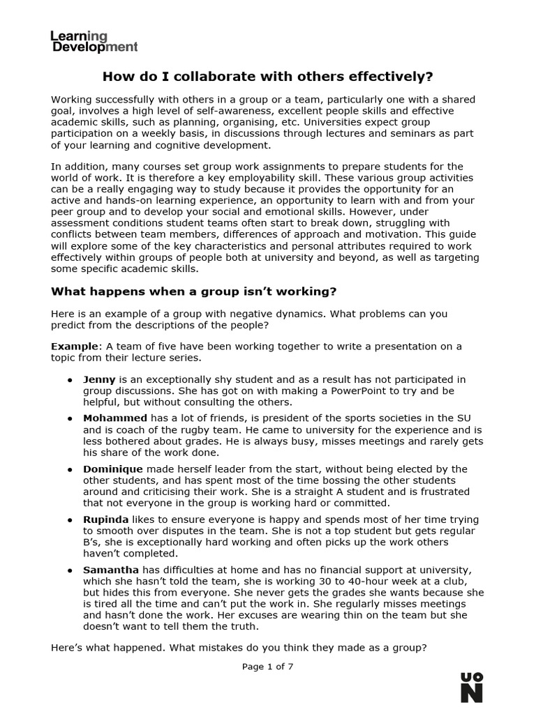 How Do I Collaborate With Others Effectively Mar 2020 Pdf