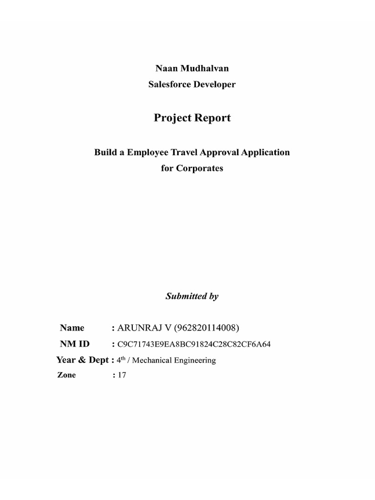 Build a employee travel approval application for corporates pdf